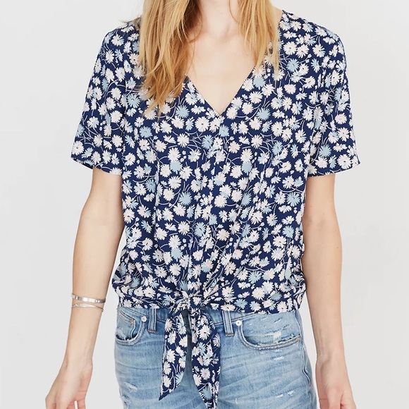 Madewell Tops - Madewell Novel Tie-Front Top in French floral XXS